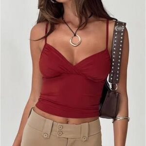 NWT Princess Polly Burgendy Sampson Top